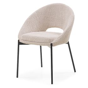 Chair with Backrest Opening Luigi Beige/Black Legs