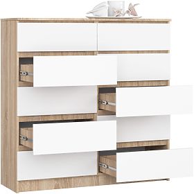 CHEST OF DRAWERS K120 10SZ CLP PK OAK SONOMA / WHITE