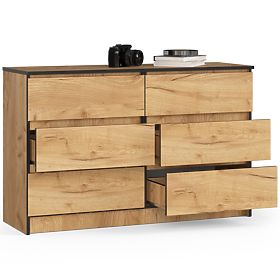 CHEST OF DRAWERS K120 6SZ CLP OAK CRAFT
