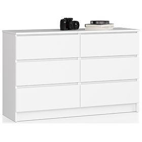 CHEST OF DRAWERS K120 6SZ CLP PK WHITE