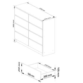 CHEST OF DRAWERS K120 8SZ PK WHITE