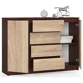 CHEST OF DRAWERS K140 2D 4SZ CLP WENGE / SONOMA