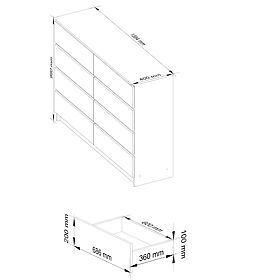 CHEST OF DRAWERS K140 8SZ CLP PK SONOMA / WHITE