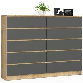 CHEST OF DRAWERS K160 10 DRAWERS CLP PK ARTISAN OAK / GRAY
