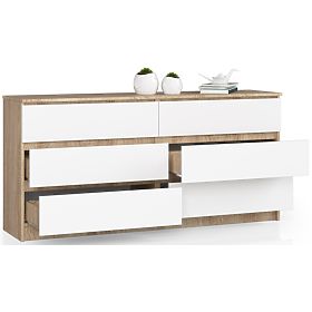 CHEST OF DRAWERS K160 6SZ CLP PK OAK SONOMA / WHITE