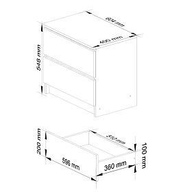 CHEST OF DRAWERS K60 2SZ CLP PK CRAFT OAK
