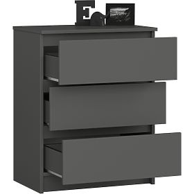 CHEST OF DRAWERS K60 3SZ CLP GRAPHITE GRAY