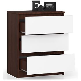 CHEST OF DRAWERS K60 3SZ CLP WENGE / WHITE