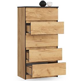 CHEST OF DRAWERS K60 5SZ CLP OAK CRAFT