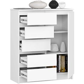 CHEST OF DRAWERS K80 1D 5SZ PK WHITE