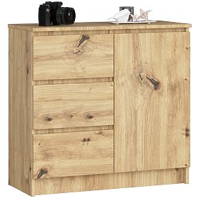 CHEST OF DRAWERS K80 JERRY 1D 3SZ PK OAK ARTISAN