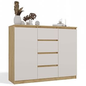 Chest of Drawers Malwa 2D4S 120 OAK ARTISAN CASHMERE BEIGE