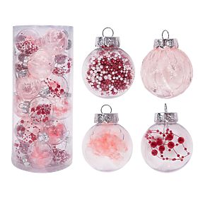 Christmas Ornaments Pink 24pcs sysd1688-088