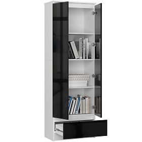CLOSED SHELF R60 2D 1SZ CLP PK WHITE / BLACK GLOSS