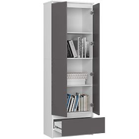 CLOSED SHELF R60 2D 1SZ CLP PK WHITE / GRAY