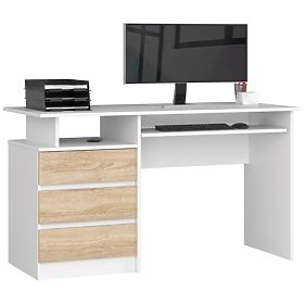CLP DESK 135cm PK WHITE / SONOMA