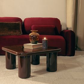 Coffee Table Cherry 70 cm, Chocolate, Glossy, lectus