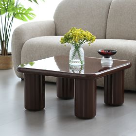Coffee Table Cherry 70 cm, Chocolate, Glossy