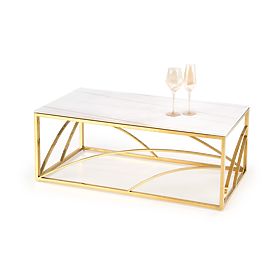Coffee Table UNIVERSE 3, White Marble / Gold (2p=1pc)