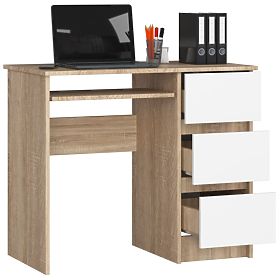 COMPUTER DESK A-6 90 cm RIGHT SONOMA / WHITE