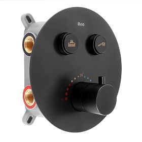 Concealed Shower Set with Thermostat LUNGO Black + BOX