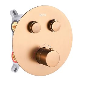 Concealed Shower Set with Thermostat LUNGO Brushed Copper + BOX