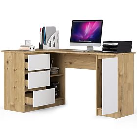 CORNER DESK B20 CLP LEFT-SIDED PK OAK ARTISAN / WHITE