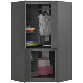 CORNER WARDROBE S100 4D CLP GRAPHITE GRAY