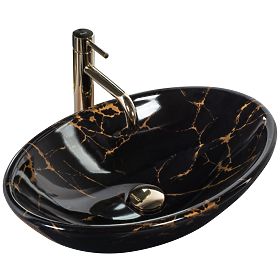 Countertop Sink REA Pamela Black Marble Shiny