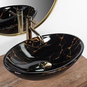 Countertop Sink REA Pamela Black Marble Shiny