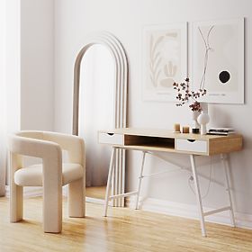 Decorative Hanging Mirror Giovanni 170x80 cm, White, Rounded