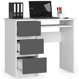 DESK A-6 CLP WHITE / GRAY LEFT-SIDED