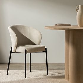 Dining Chair Avery Light Beige/Black Legs