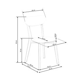 Dining Chair BUGGI - White, Halmar