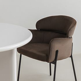 Dining Chair Granda, Chocolate/Espresso, Velvet
