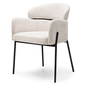 Dining Chair Granda, Ecru/Black Legs, lectus