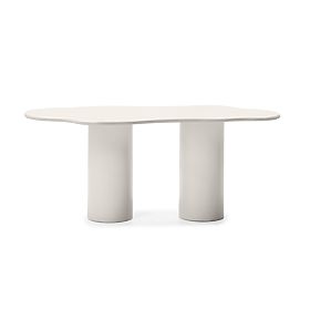 Dining Table Pinar 180 cm, Gray-Beige, Rounded Shapes