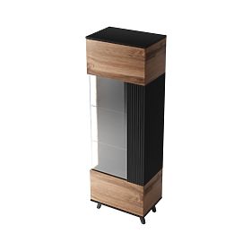 Display Cabinet RANDOM W-1 - Wotan Oak/Black