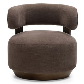Dolce Relaxation Chair, Rounded Shapes, Brown Espresso, Walnut