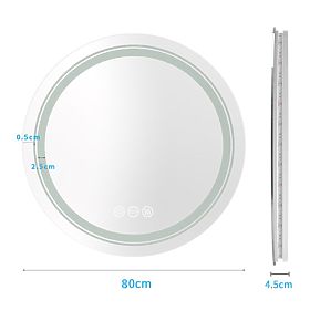 DOVER 80 Wall-Mounted Bathroom Mirror, Silver (1p=1pc)