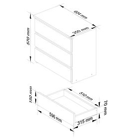 DRESSER CL3 3DR CLP PK GRAPHITE GRAY