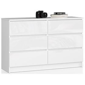DRESSER K120 6 DRAWERS CLP PK WHITE GLOSS