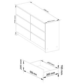 DRESSER K140 6DR CLP PK WHITE GLOSS
