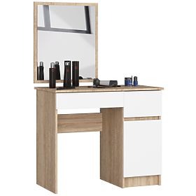 Dressing Table with Mirror CLP P-2/SL RIGHT OAK SONOMA / WHITE
