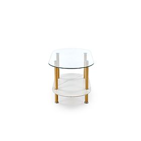 DUCAT Coffee Table, White Marble / Transparent / Gold (2p=1pcs)