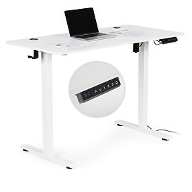 Electric Height Adjustable Desk 120x60 cm, Height 72-117 cm, White ModernHome