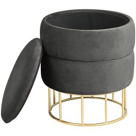 ELZA GRAPHITE POUF