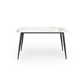 EMILIO 140 Table Top - White Marble, Legs - Black (2p=1pc), Halmar