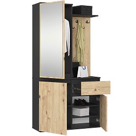 ENTRO PK HALLWAY SET BLACK / ARTISAN OAK