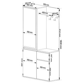 ENTRO PK HALLWAY SET BLACK / ARTISAN OAK